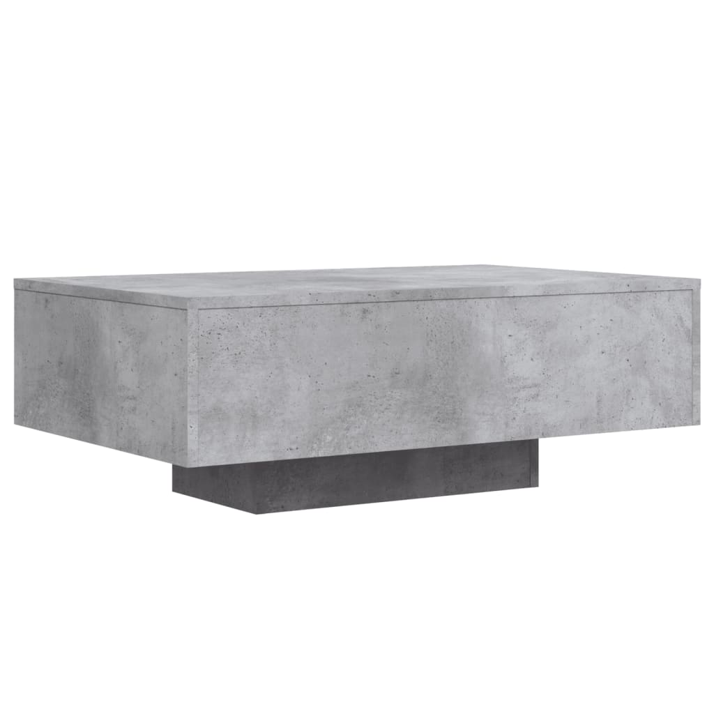 Salongbord Sofabord Betonggrå med LED-lys 85x55x31 cm