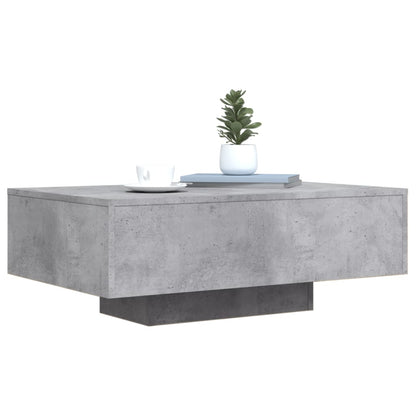 Salongbord Sofabord Betonggrå med LED-lys 85x55x31 cm