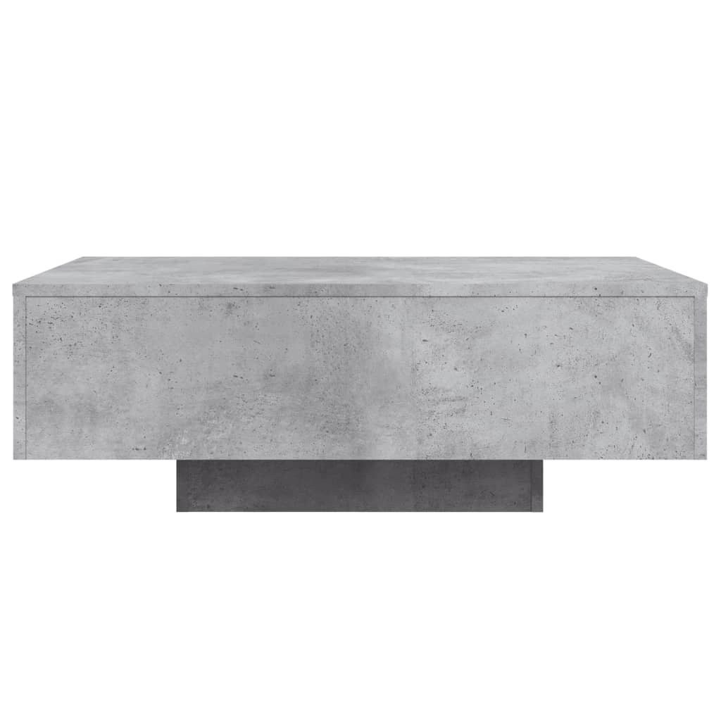 Salongbord Sofabord Betonggrå med LED-lys 85x55x31 cm