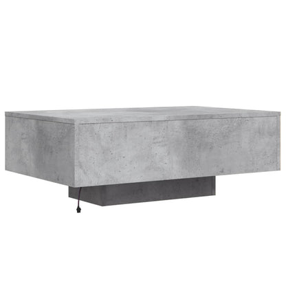 Salongbord Sofabord Betonggrå med LED-lys 85x55x31 cm