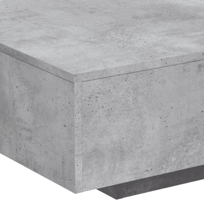 Salongbord Sofabord Betonggrå med LED-lys 85x55x31 cm