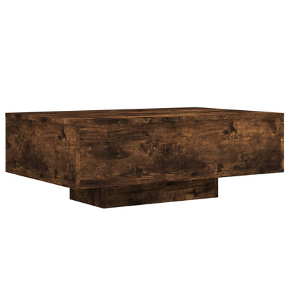 Salongbord Sofabord Røkt Eik med LED-lys 85x55x31 cm