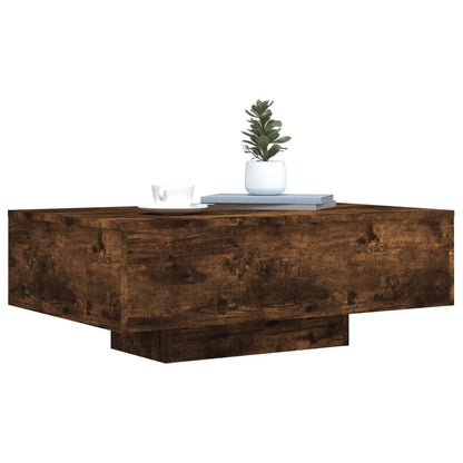 Salongbord Sofabord Røkt Eik med LED-lys 85x55x31 cm