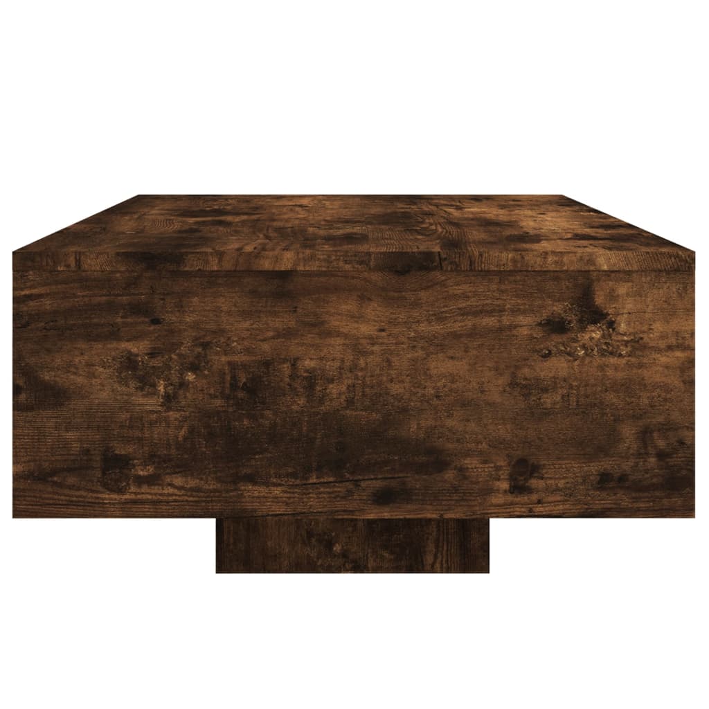Salongbord Sofabord Røkt Eik med LED-lys 85x55x31 cm