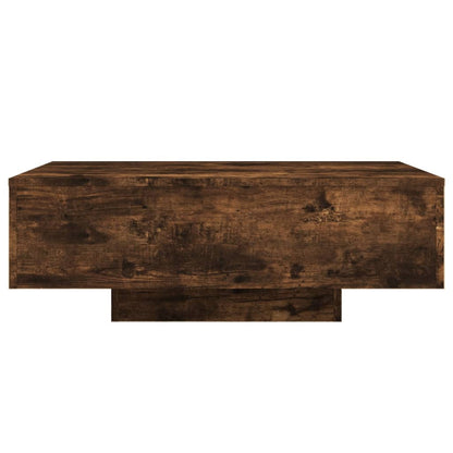 Salongbord Sofabord Røkt Eik med LED-lys 85x55x31 cm
