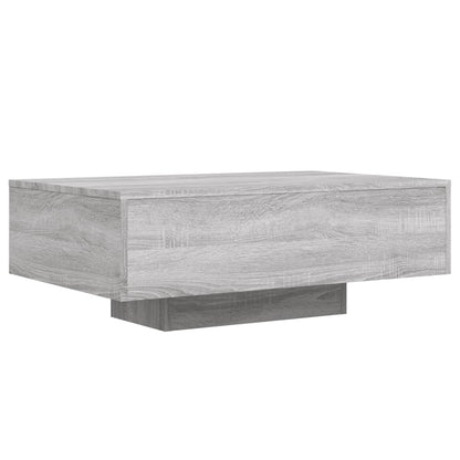 Salongbord Sofabord Sonoma Grå med LED-lys 85x55x31 cm