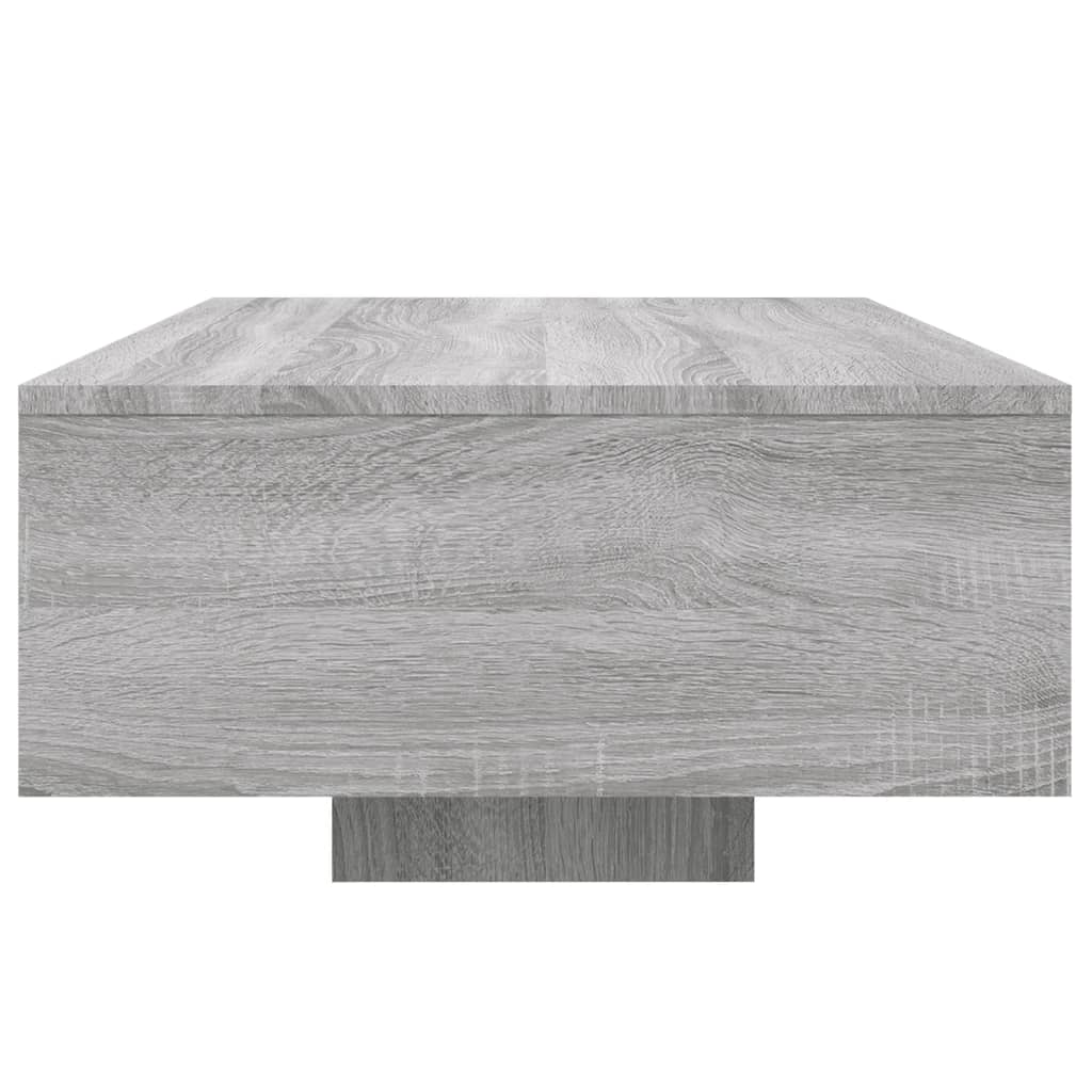 Salongbord Sofabord Sonoma Grå med LED-lys 85x55x31 cm