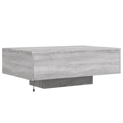 Salongbord Sofabord Sonoma Grå med LED-lys 85x55x31 cm
