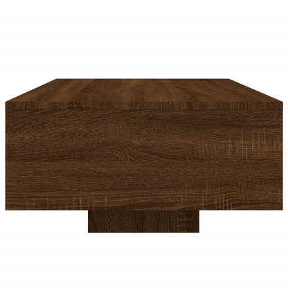 Salongbord Sofabord Brun Eik med LED-lys 85x55x31 cm