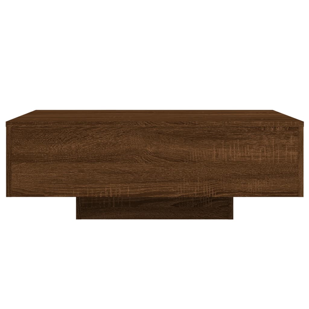 Salongbord Sofabord Brun Eik med LED-lys 85x55x31 cm