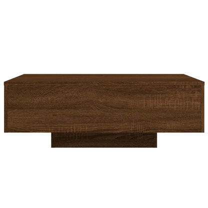 Salongbord Sofabord Brun Eik med LED-lys 85x55x31 cm