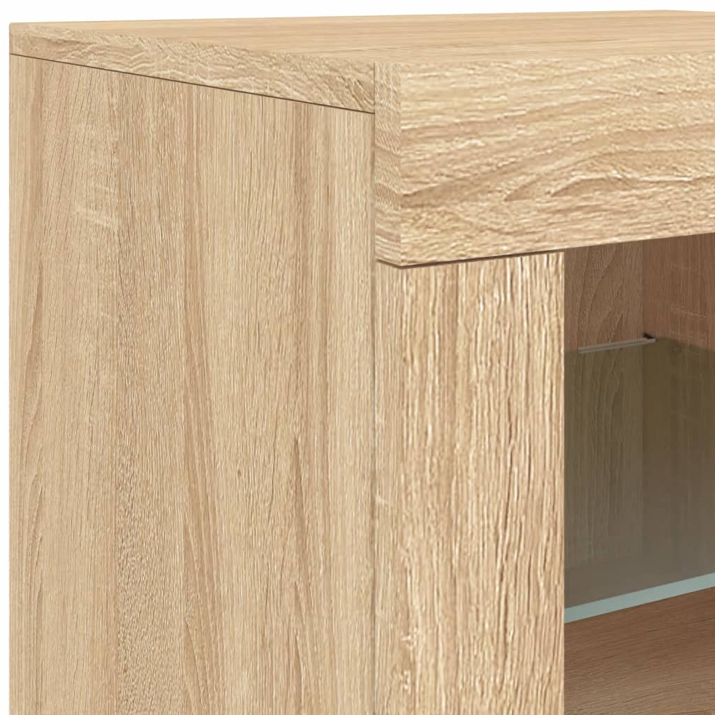 Skjenk Sonoma Eik med LED-lys 60,5x37x67 cm