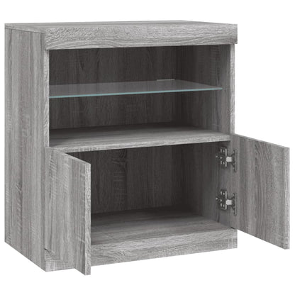 Skjenk Sonoma Grå med LED-lys 60,5x37x67 cm