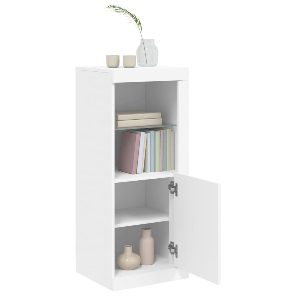 Skjenk Hvit med LED-lys 41x37x100 cm