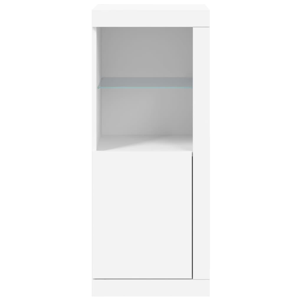Skjenk Hvit med LED-lys 41x37x100 cm