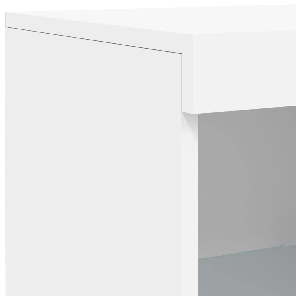 Skjenk Hvit med LED-lys 41x37x100 cm