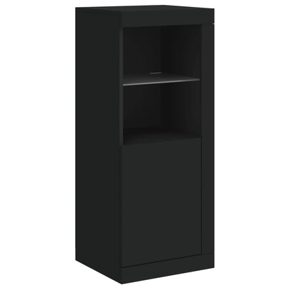 Skjenk Svart med LED-lys 41x37x100 cm