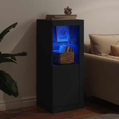 Skjenk Svart med LED-lys 41x37x100 cm