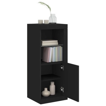 Skjenk Svart med LED-lys 41x37x100 cm