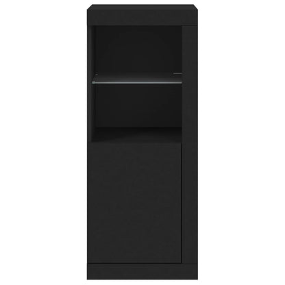 Skjenk Svart med LED-lys 41x37x100 cm