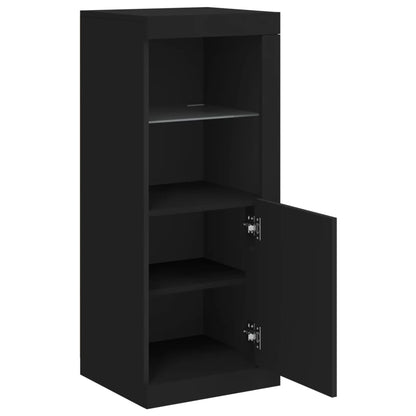 Skjenk Svart med LED-lys 41x37x100 cm