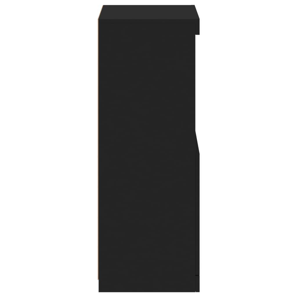 Skjenk Svart med LED-lys 41x37x100 cm