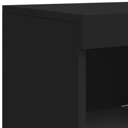 Skjenk Svart med LED-lys 41x37x100 cm