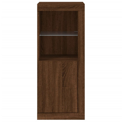 Skjenk Brun Eik med LED-lys 41x37x100 cm