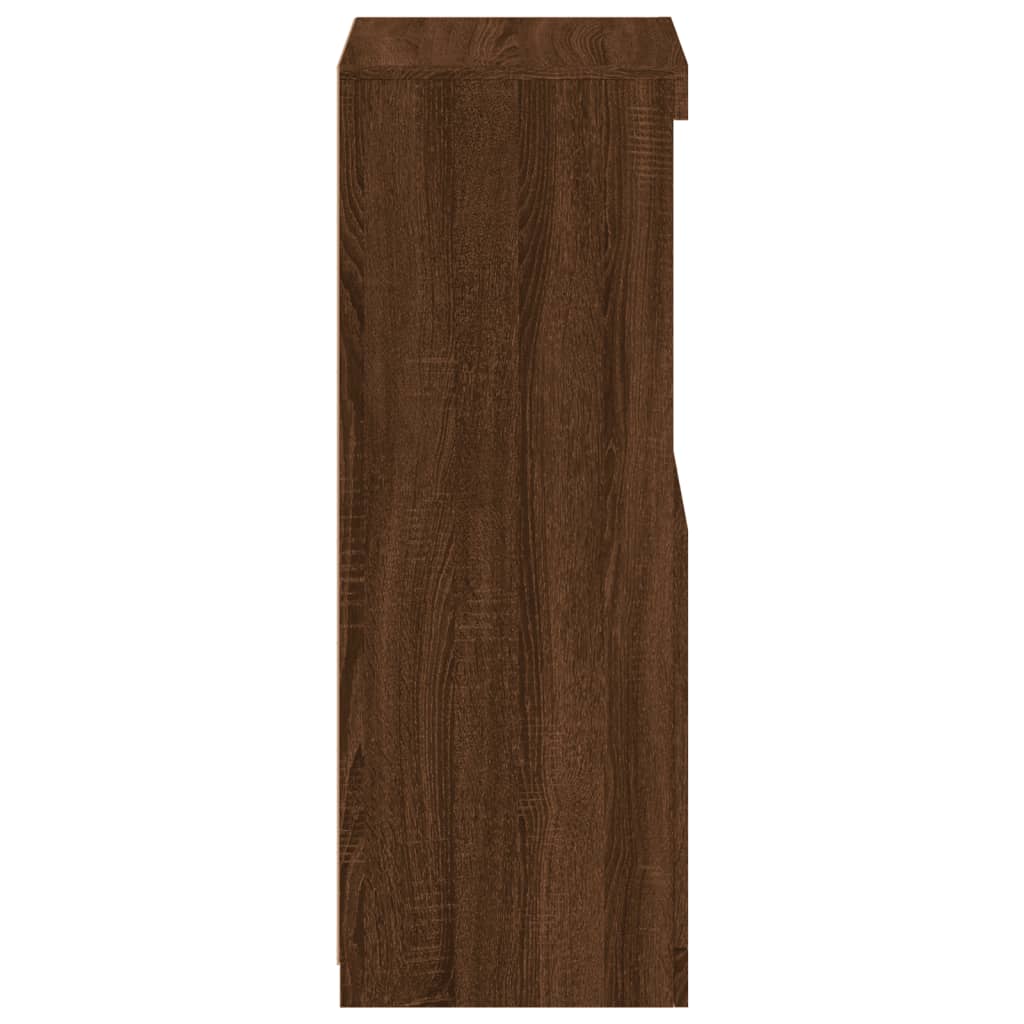 Skjenk Brun Eik med LED-lys 41x37x100 cm