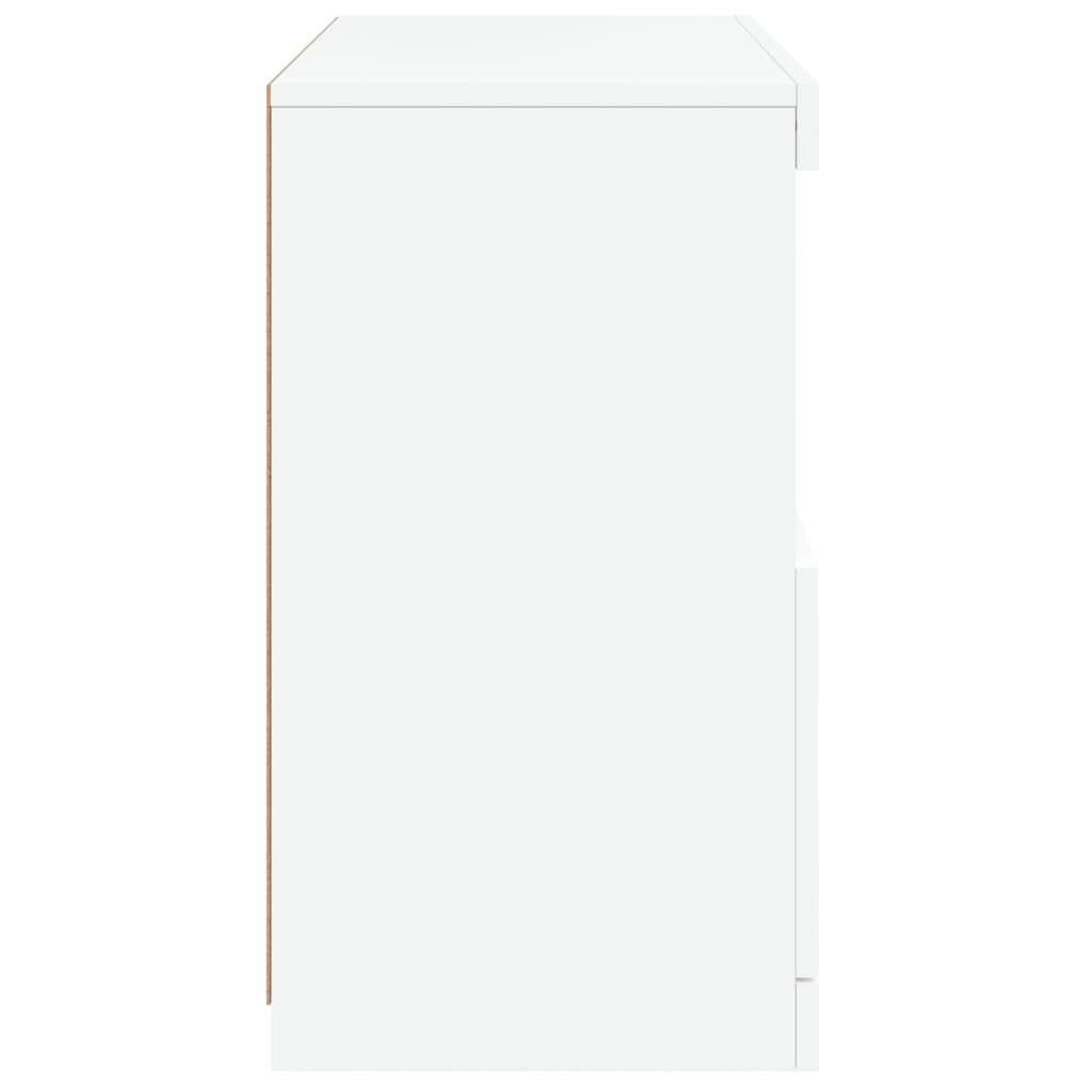 Skjenk Hvit med LED-lys 60x37x67 cm