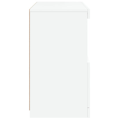 Skjenk Hvit med LED-lys 60x37x67 cm