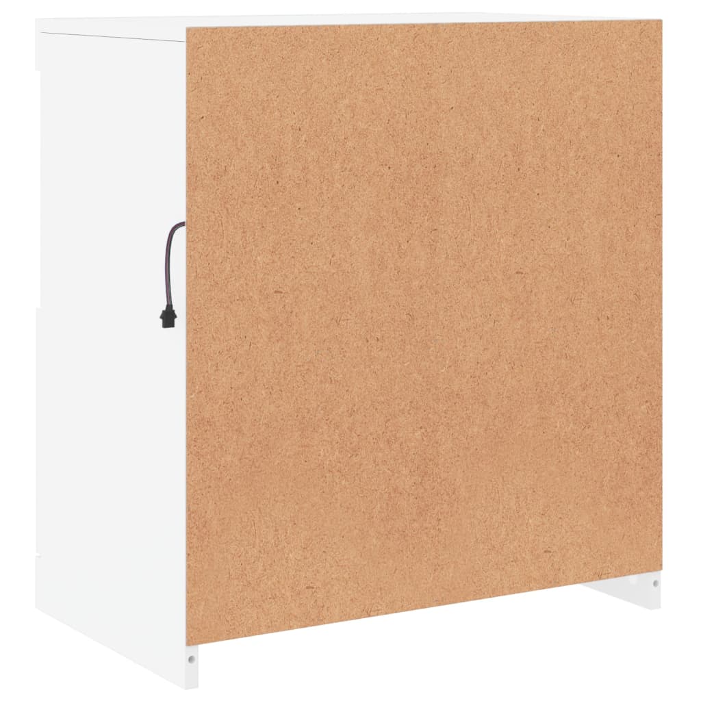 Skjenk Hvit med LED-lys 60x37x67 cm