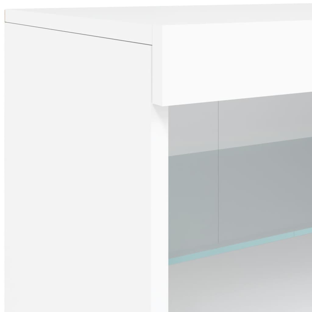 Skjenk Hvit med LED-lys 60x37x67 cm