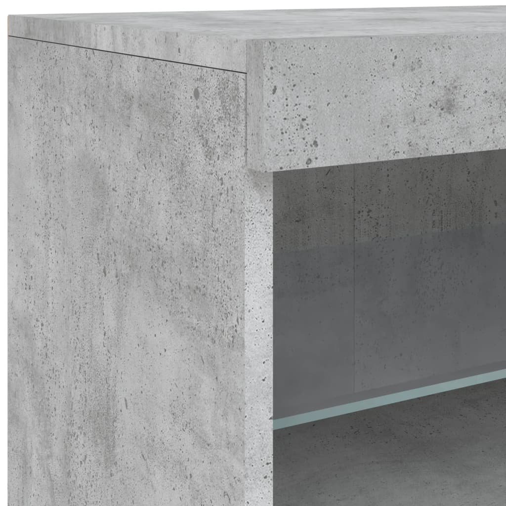 Skjenk Betonggrå med LED-lys 60x37x67 cm