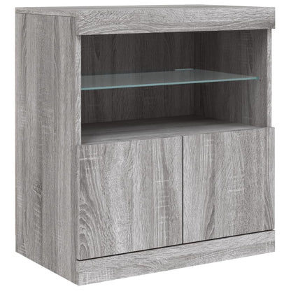 Skjenk Sonoma Grå med LED-lys 60x37x67 cm