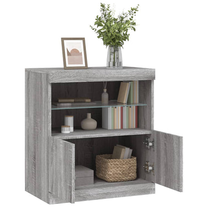 Skjenk Sonoma Grå med LED-lys 60x37x67 cm