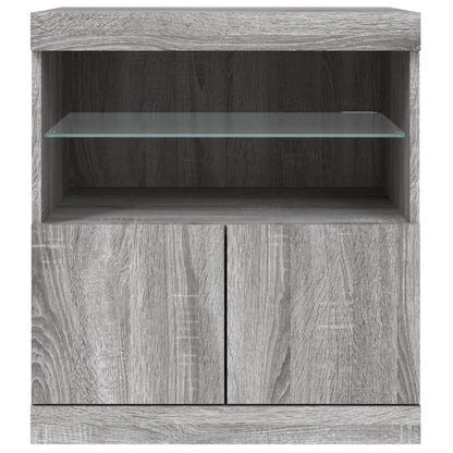Skjenk Sonoma Grå med LED-lys 60x37x67 cm