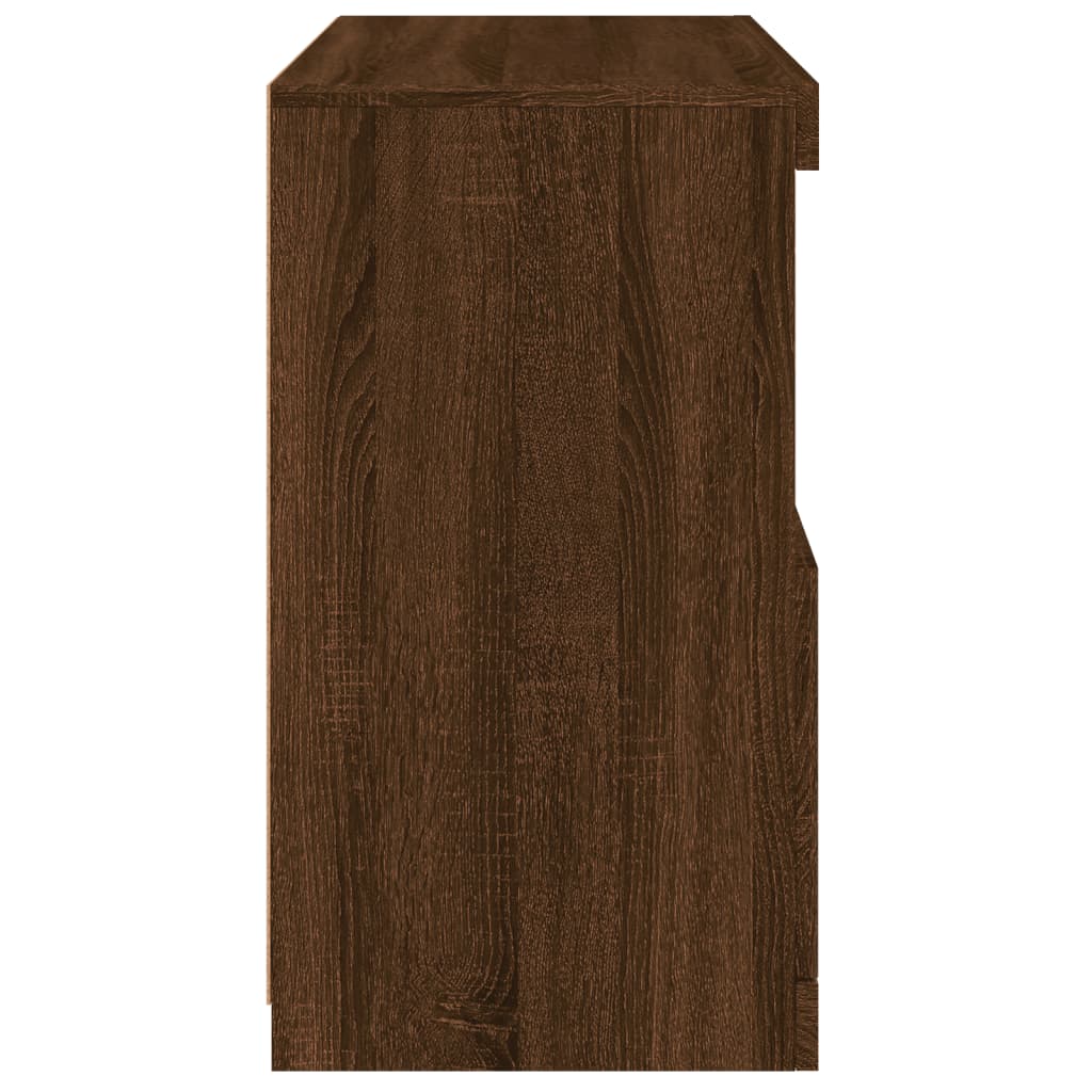 Skjenk Brun Eik med LED-lys 60x37x67 cm