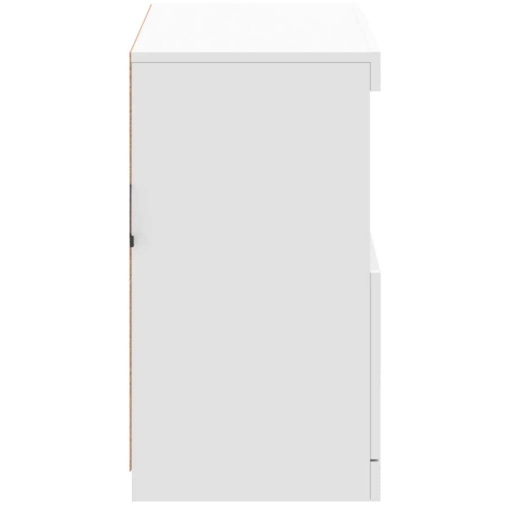 Skjenk Hvit med LED-lys 81x37x67 cm