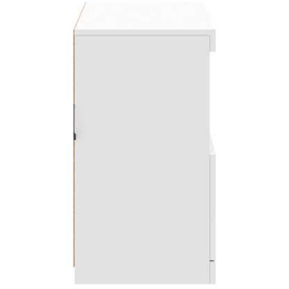 Skjenk Hvit med LED-lys 81x37x67 cm