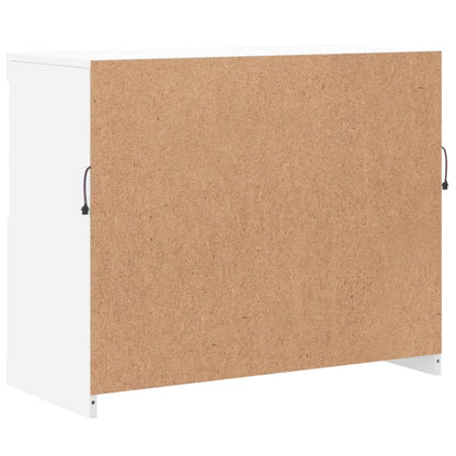 Skjenk Hvit med LED-lys 81x37x67 cm