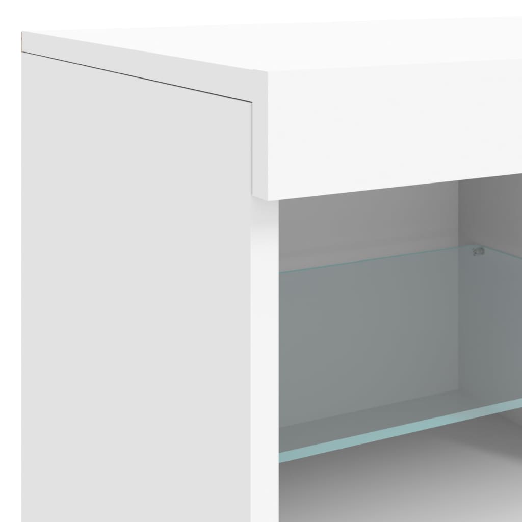 Skjenk Hvit med LED-lys 81x37x67 cm