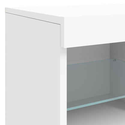 Skjenk Hvit med LED-lys 81x37x67 cm