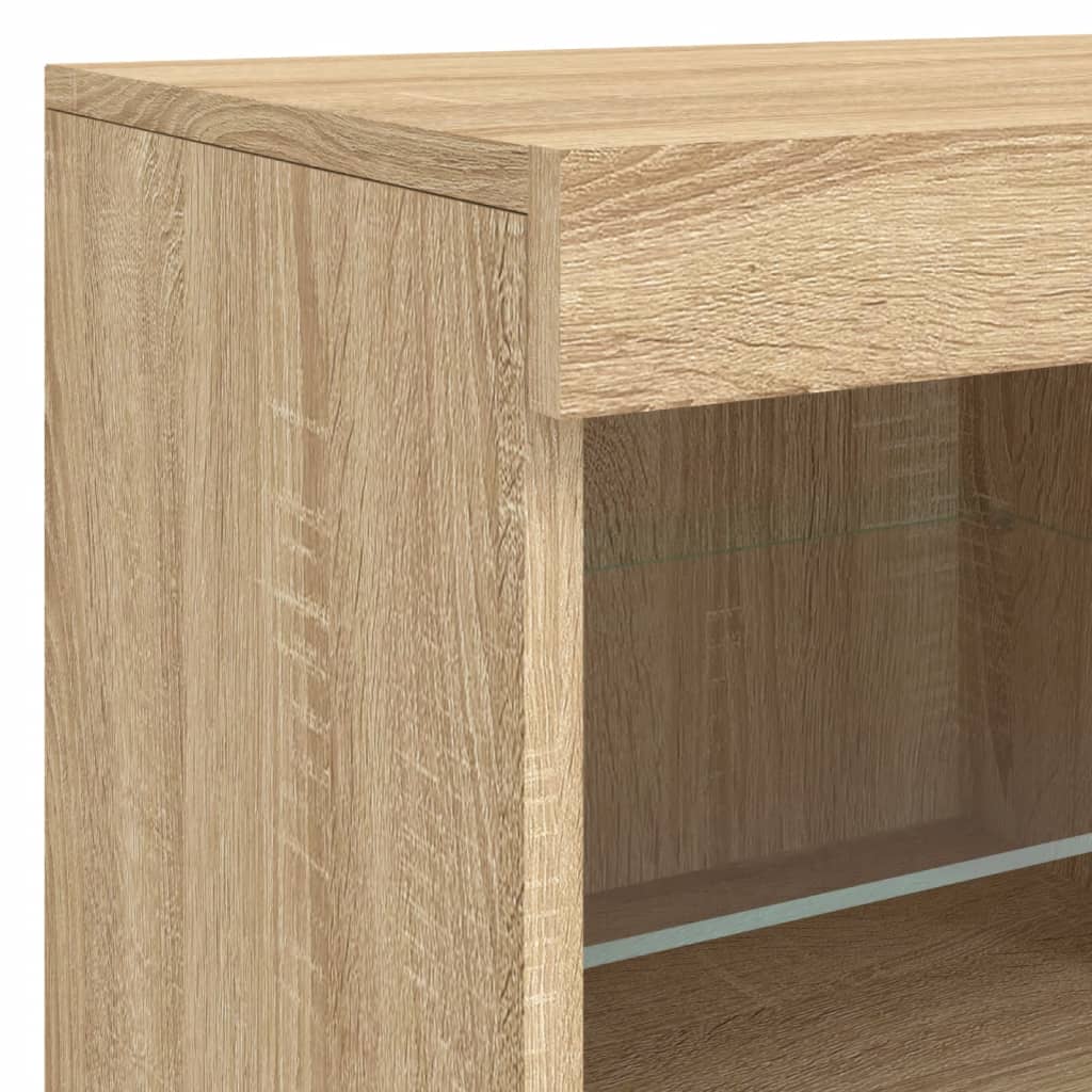 Skjenk Sonoma Eik med LED-lys 81x37x67 cm