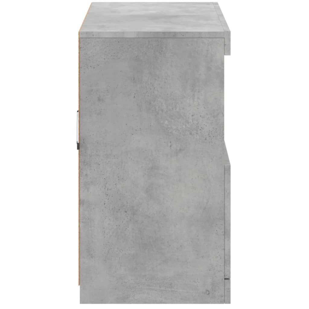 Skjenk Betonggrå med LED-lys 81x37x67 cm