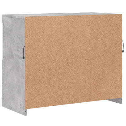 Skjenk Betonggrå med LED-lys 81x37x67 cm