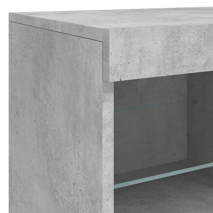 Skjenk Betonggrå med LED-lys 81x37x67 cm