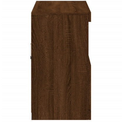Skjenk Brun Eik med LED-lys 81x37x67 cm