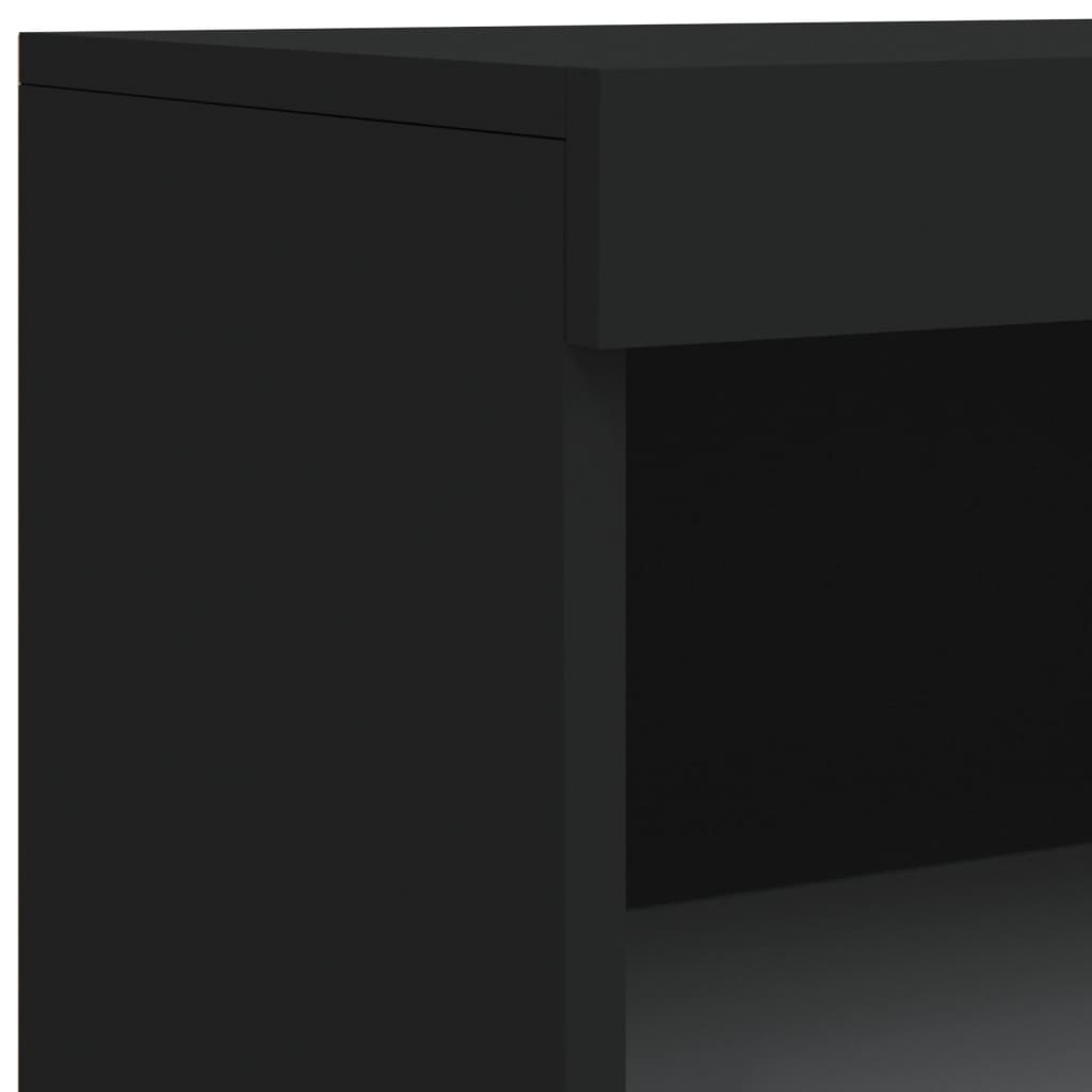 Skjenk Svart med LED-lys 60,5x37x100 cm