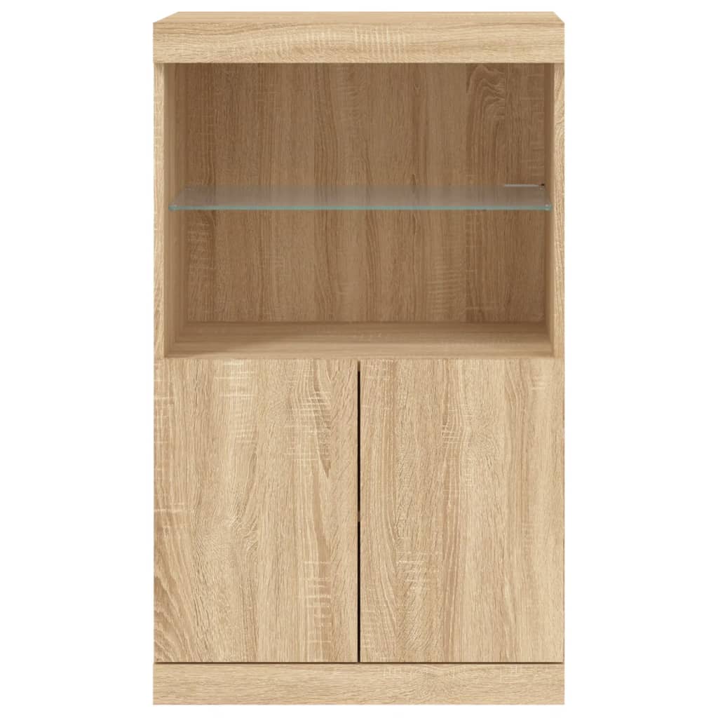 Skjenk Sonoma Eik med LED-lys 60,5x37x100 cm